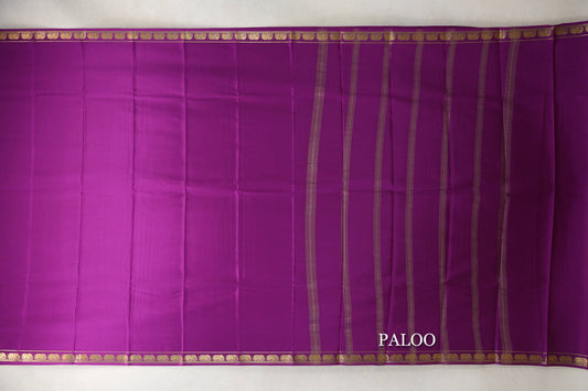 Magenta Mysore Silk Saree paloo