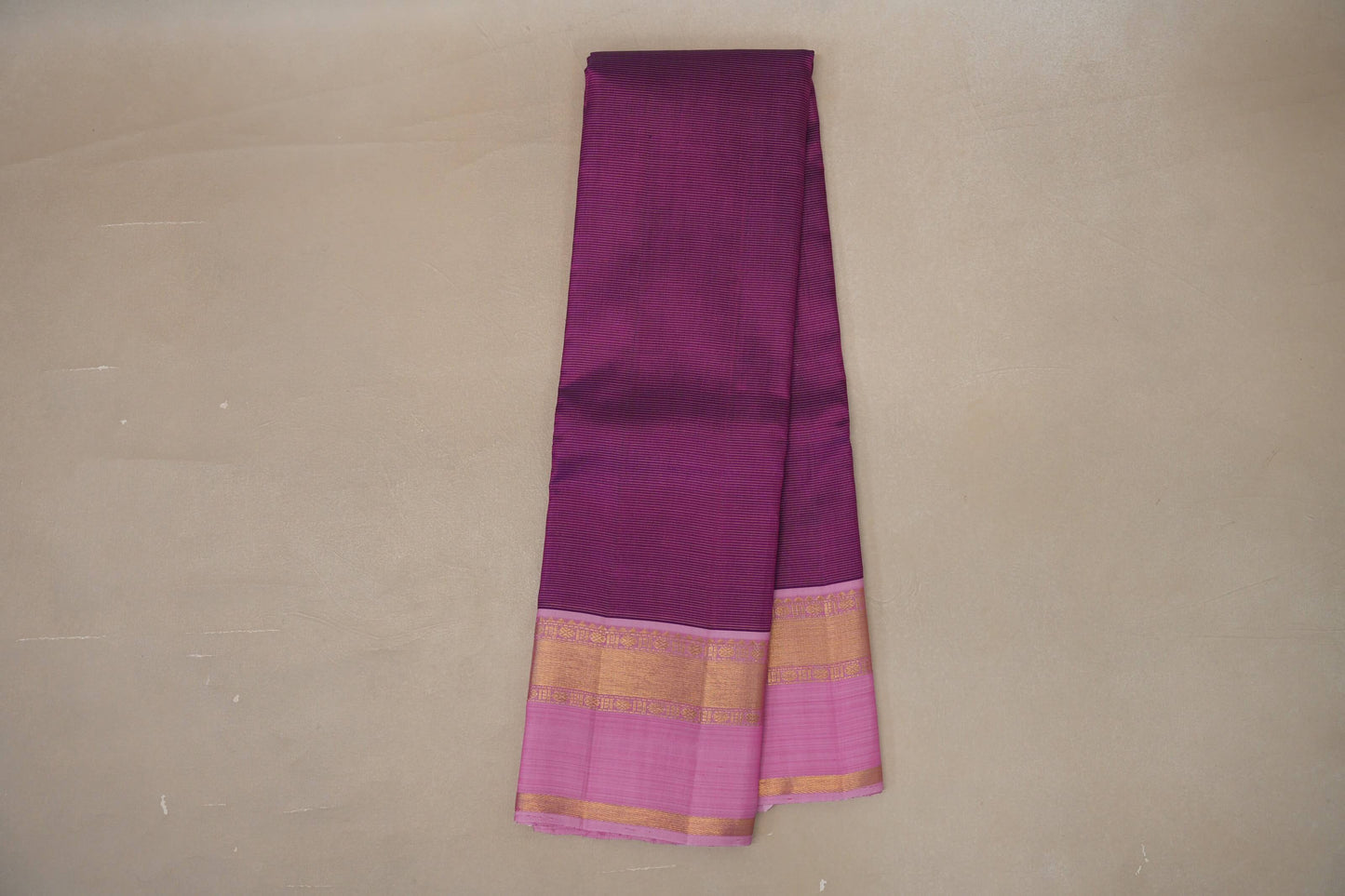Deep magenta with Baby pink borders Vintage Kanjivaram Silk Saree SS9112