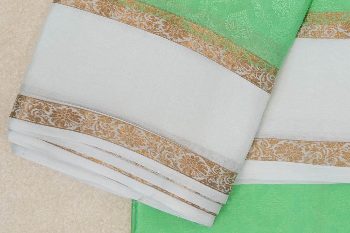 Pastel Green Mysore Silk Saree border