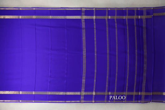 Violet Purple Mysore Silk Saree paloo