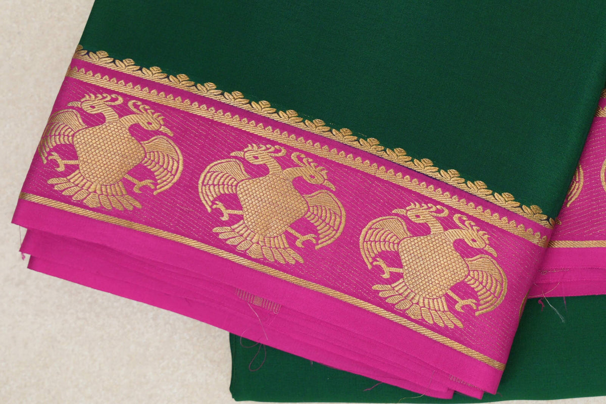 Bottle Green Mysore Silk Saree border