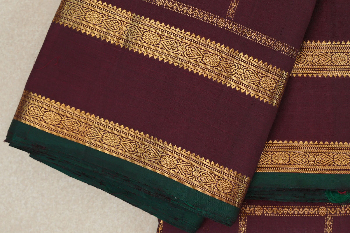 Deep Wine Maroon Vintage Kanjivaram Silk Saree SS10278