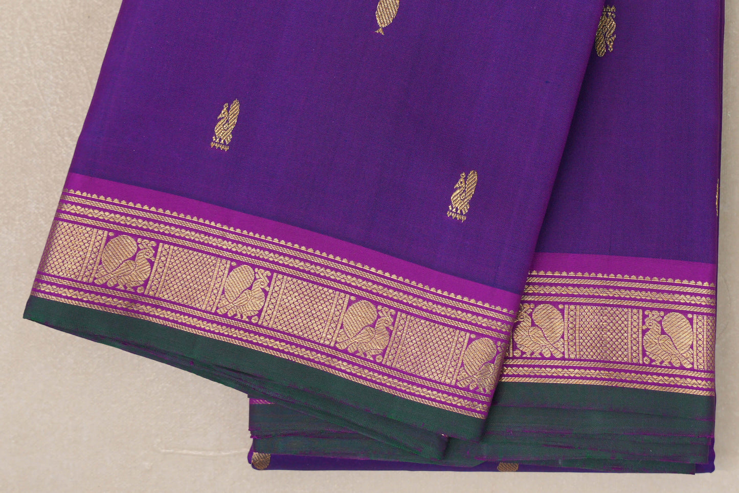 Deep Violet Vintage Kanjivaram Silk Saree SS9194
