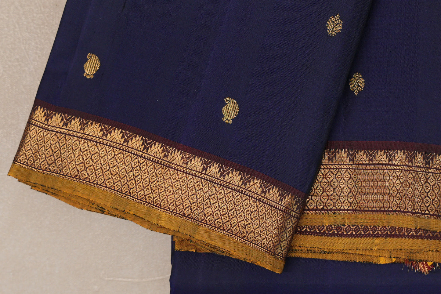 Deep Blue Vintage Kanjivaram Silk Saree SS9195