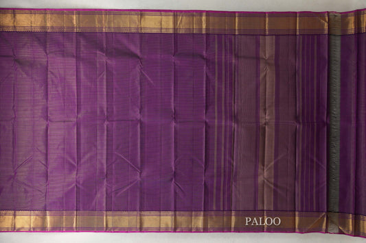 Deep Purple Vintage Kanjivaram Silk Saree paloo