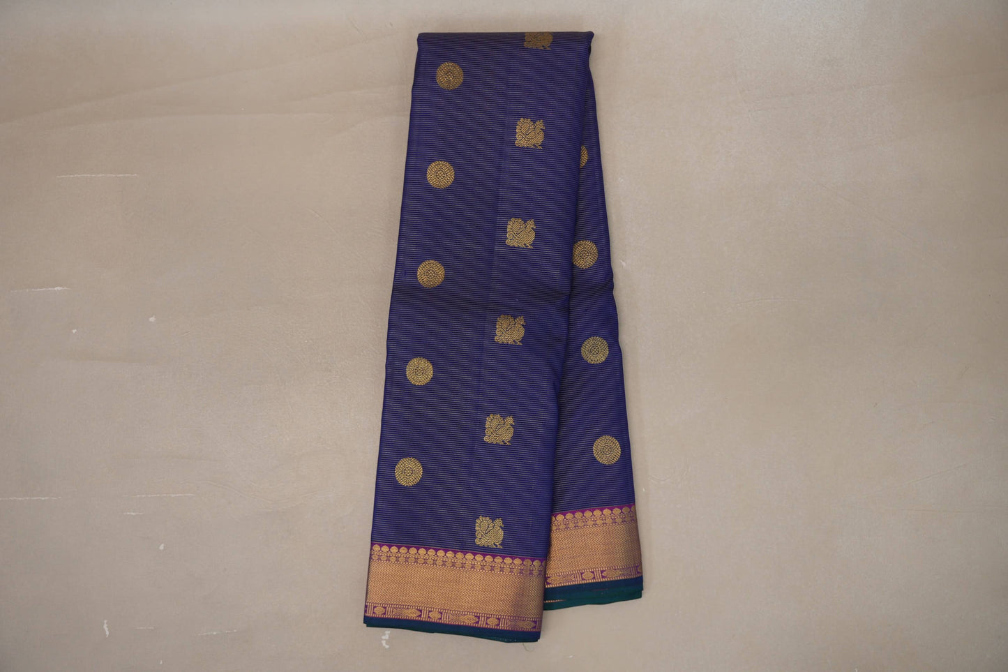 Indigo Violet Vintage Kanjivaram Silk Saree SS9198