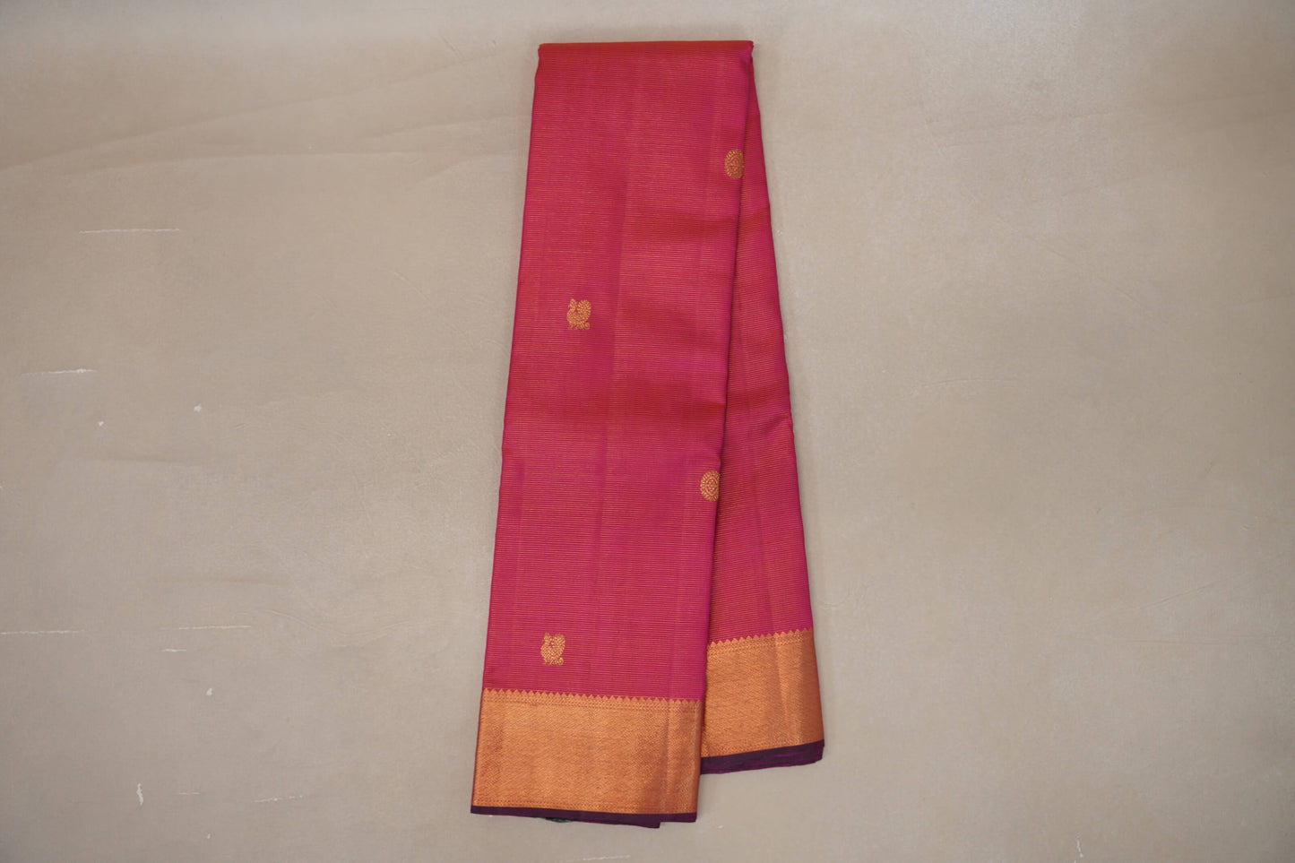 Orangish Pink Vintage Kanjivaram Silk Saree SS9199