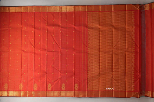 Bright Orange Vintage Kanjivaram Silk Saree SS9203