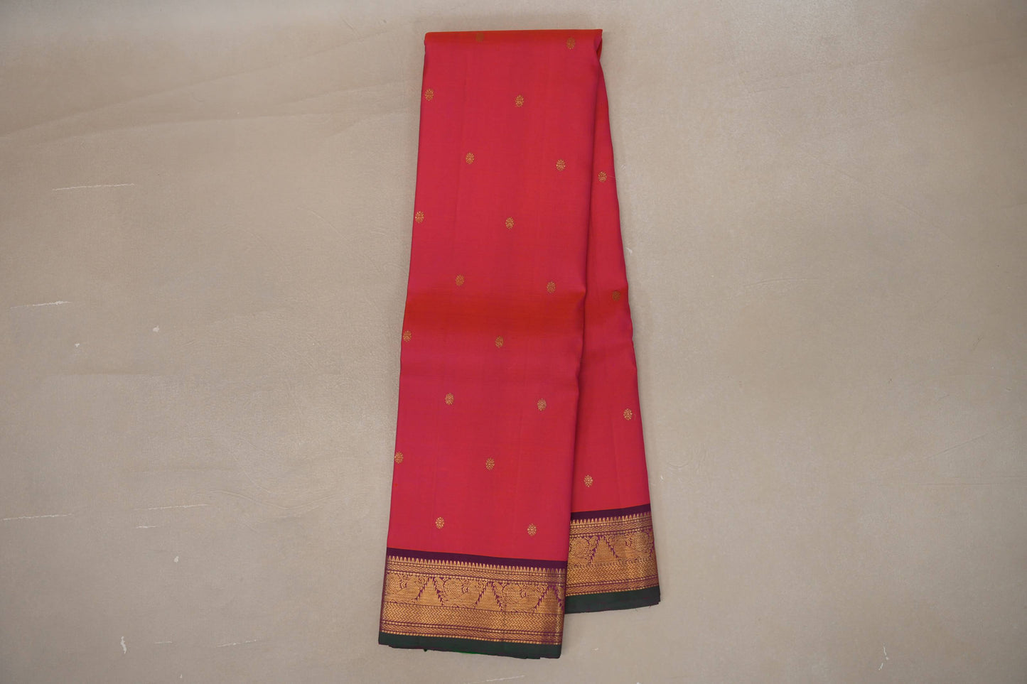 Orangish Pink Vintage Kanjivaram Silk Saree SS9206