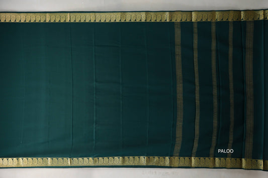 Deep Bottle Green Mysore Silk Saree SS9212