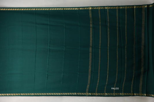 Deep Bottle Green Mysore Silk Saree SS9220