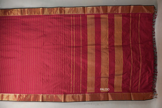 Reddish pink Ten Yards Silk Saree SS9222