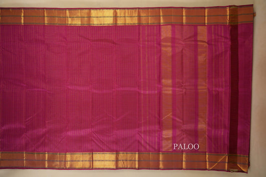 Pink Vintage Kanjivaram Silk Saree Paloo