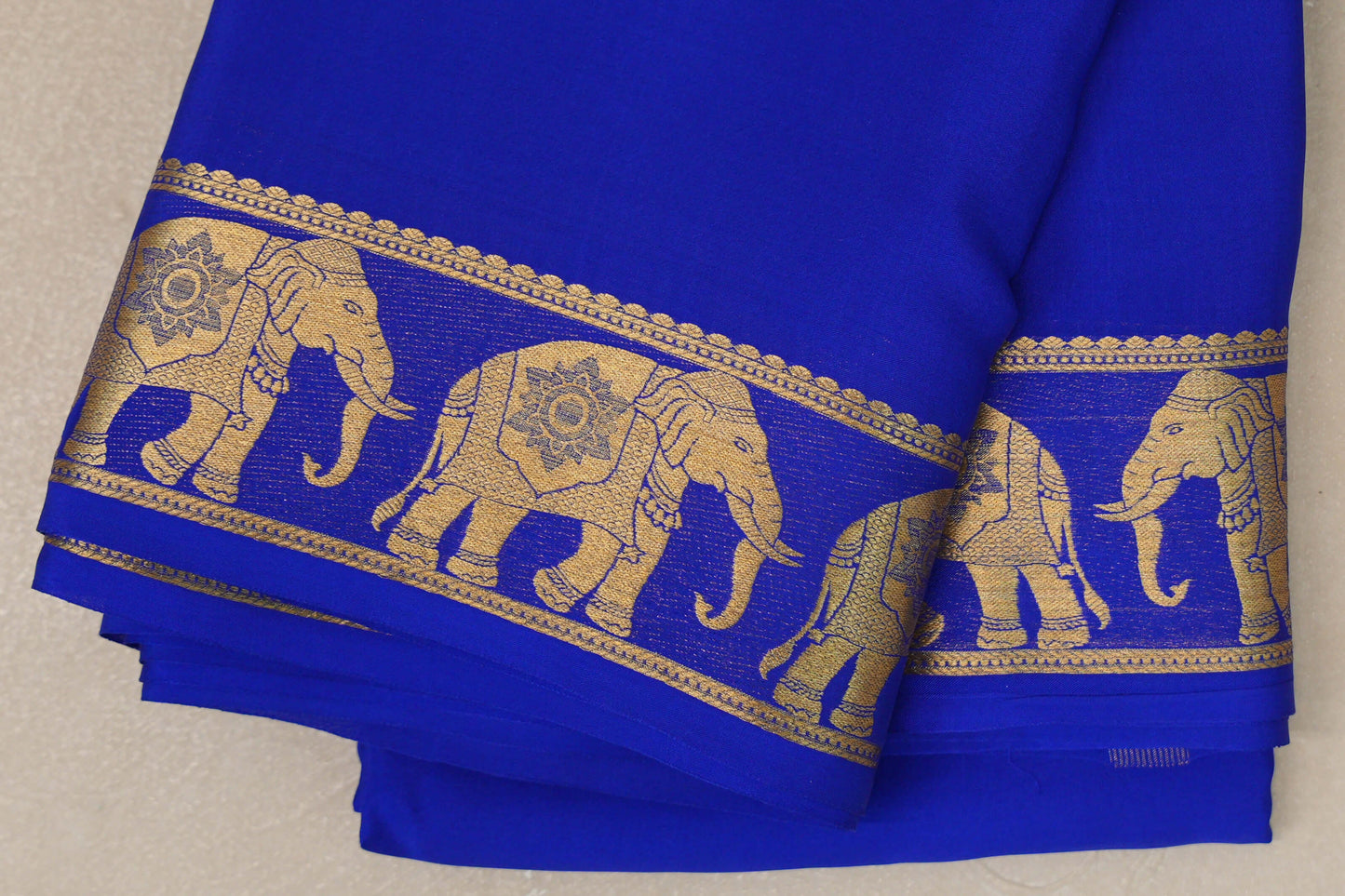 Royal Blue Mysore Silk Saree border