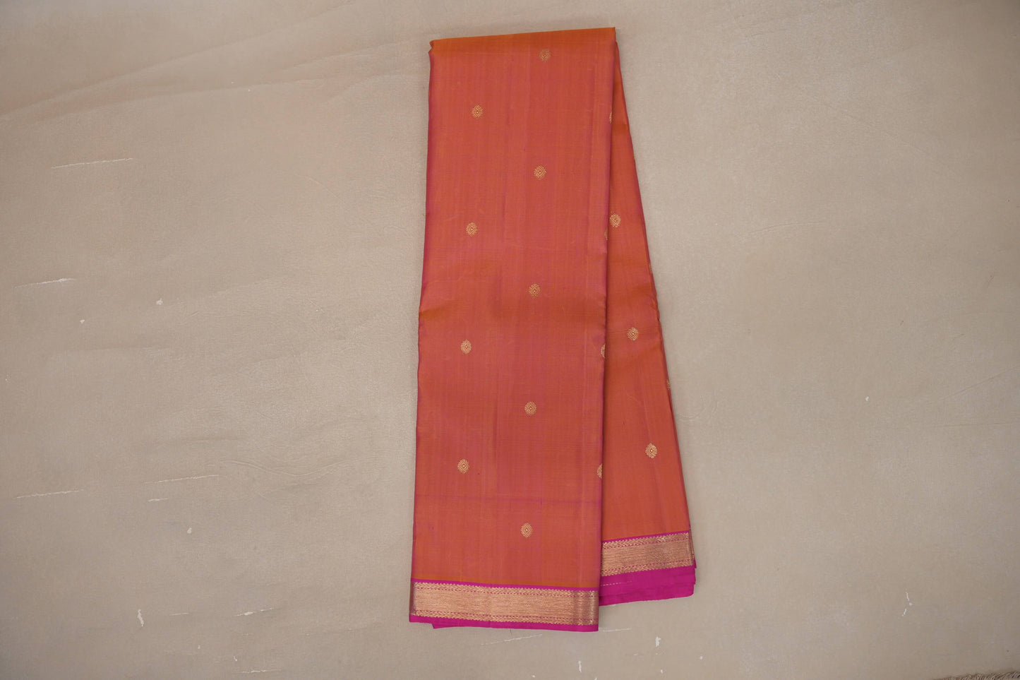 Dual Tone of Yellow and Pink Vintage Kanjivaram Silk Saree SS9299
