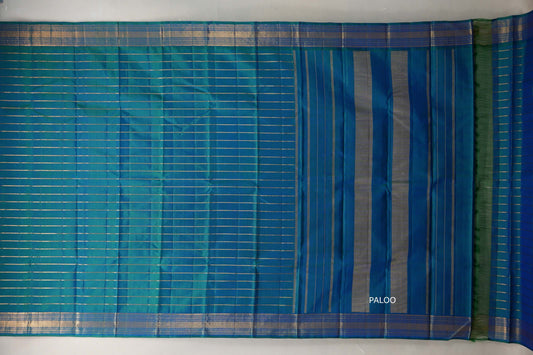 Peacock Blue Vintage Kanjivaram Silk Saree SS9310