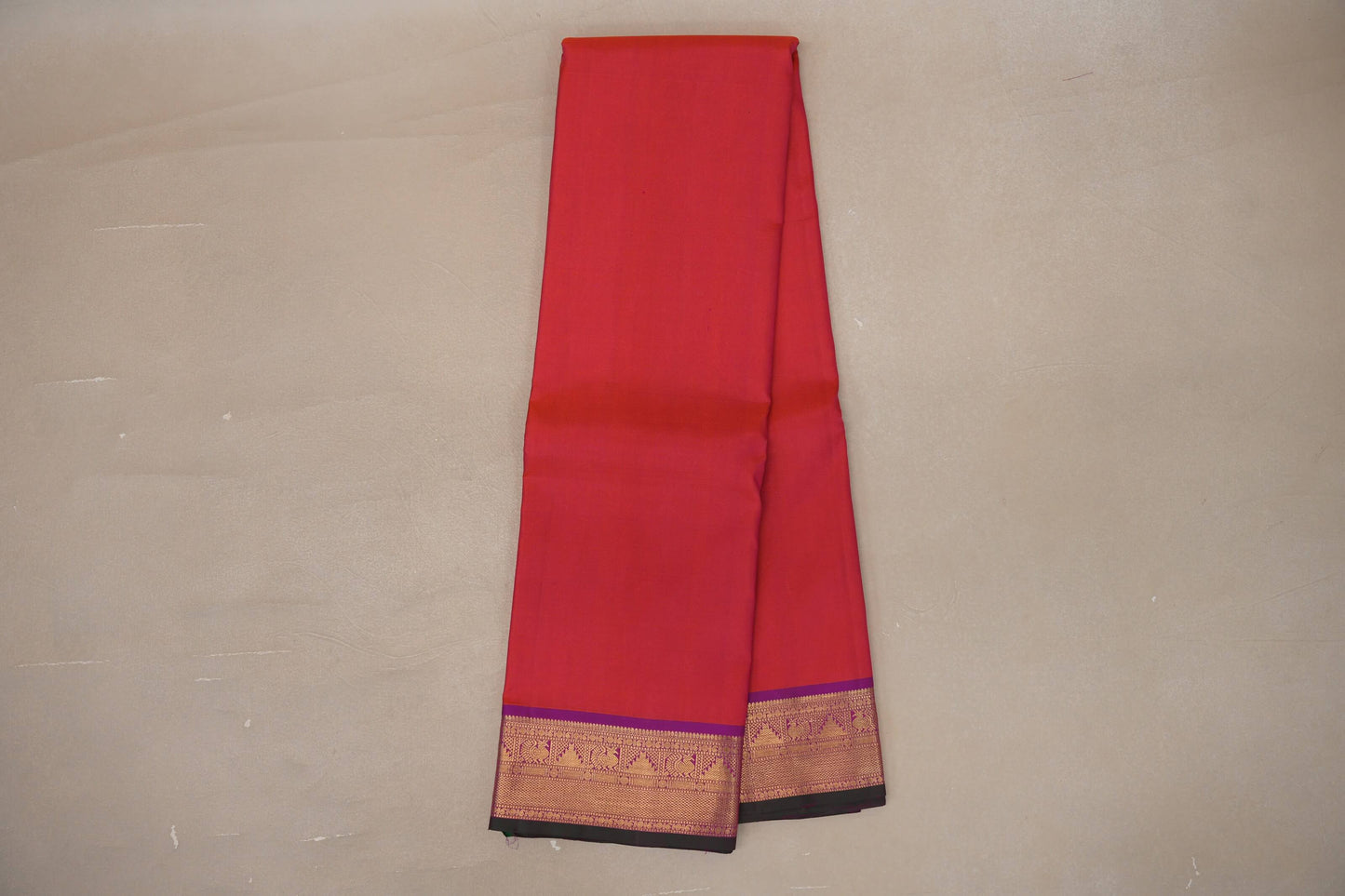 Dual Tone of Orange and Pink Vintage Kanjivaram Silk Saree SS9312