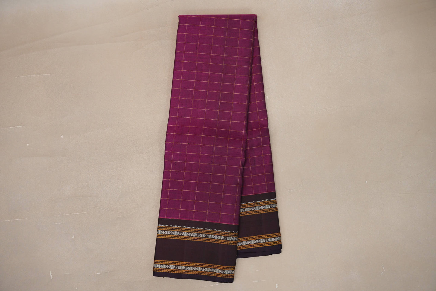 Deep magenta Vintage Kanjivaram Silk Saree SS9316