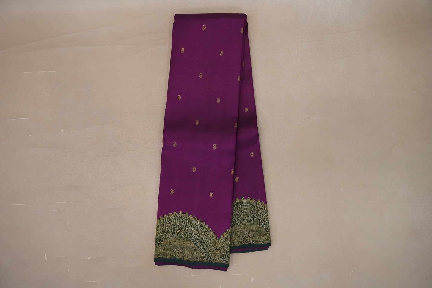 Grape purple with Deep Bottle Green Vintage Kanjivaram Silk Saree SS9320