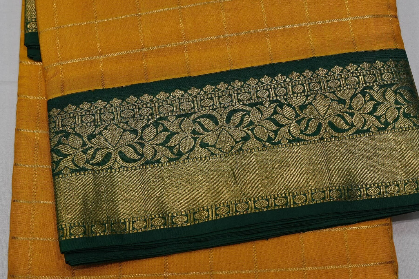 Checked ten yards madisar silk saree