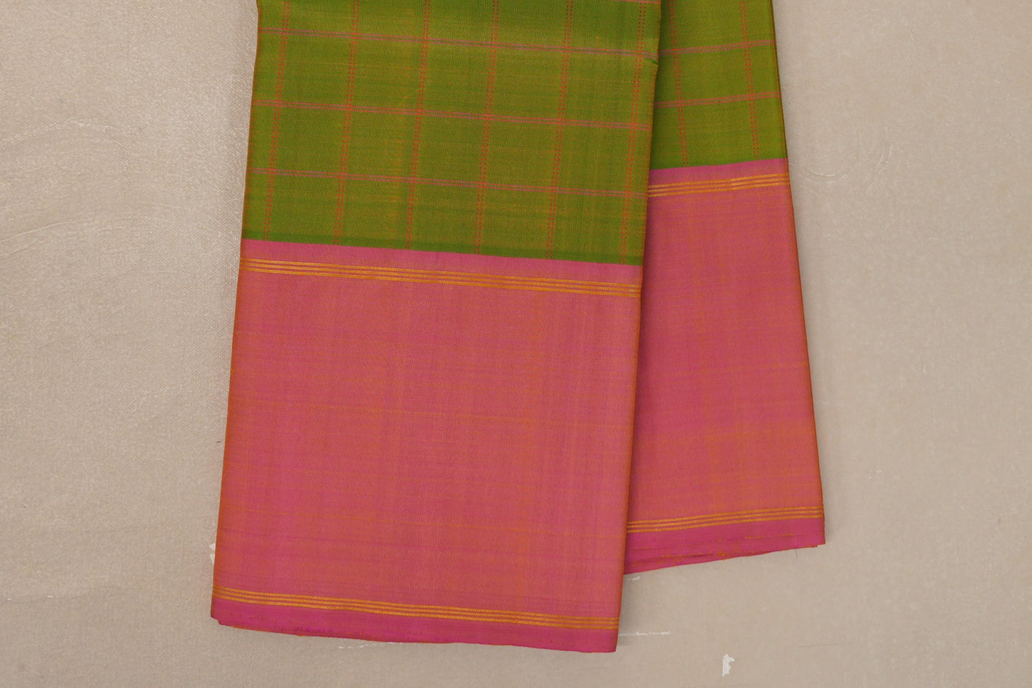 Yellowish Green Vintage Kanjivaram Silk Saree borders