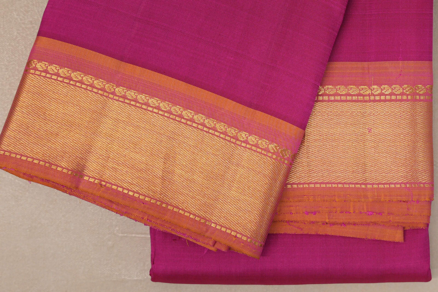 Magenta Vintage Kanjivaram Silk Saree borders