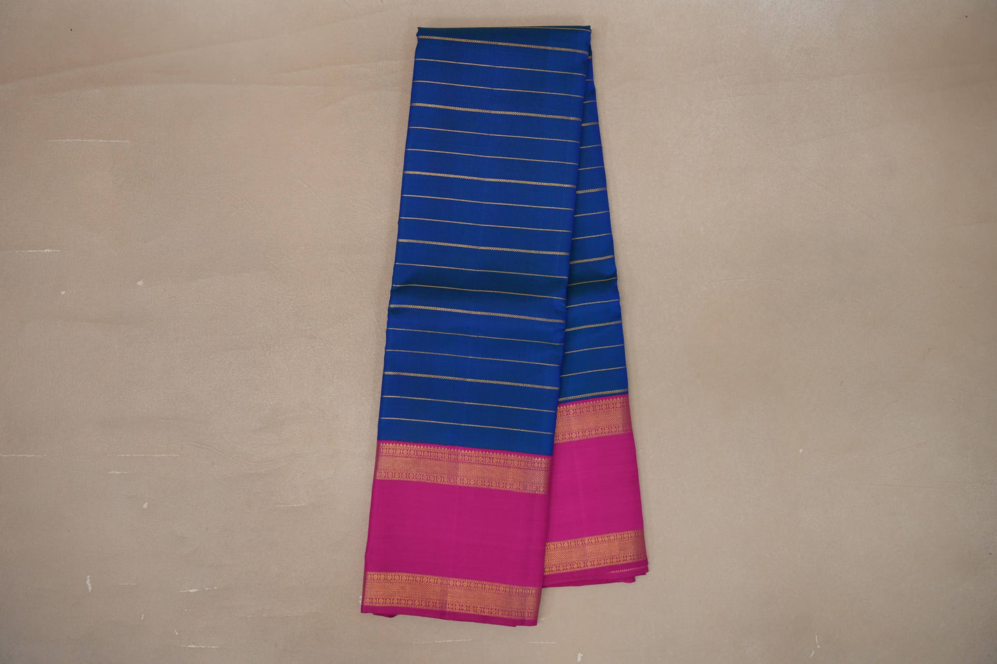 Dual Tone Green and Classic Blue Vintage Kanjivaram Silk Saree SS9379