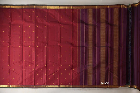 Reddish maroon Vintage Kanjivaram Silk Saree SS9390