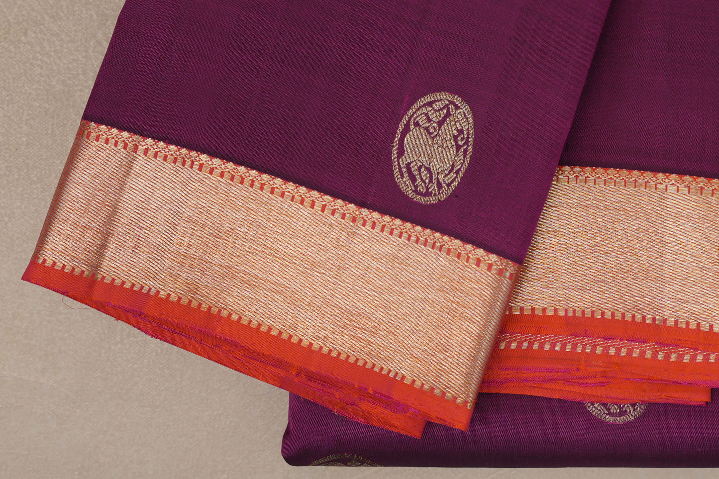 Deep Magenta Vintage Kanjivaram Silk Saree borders