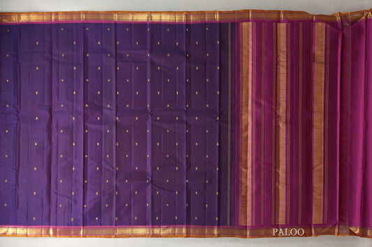 Purple with Magenta Borders Vintage Kanjivaram Silk Saree SS9427