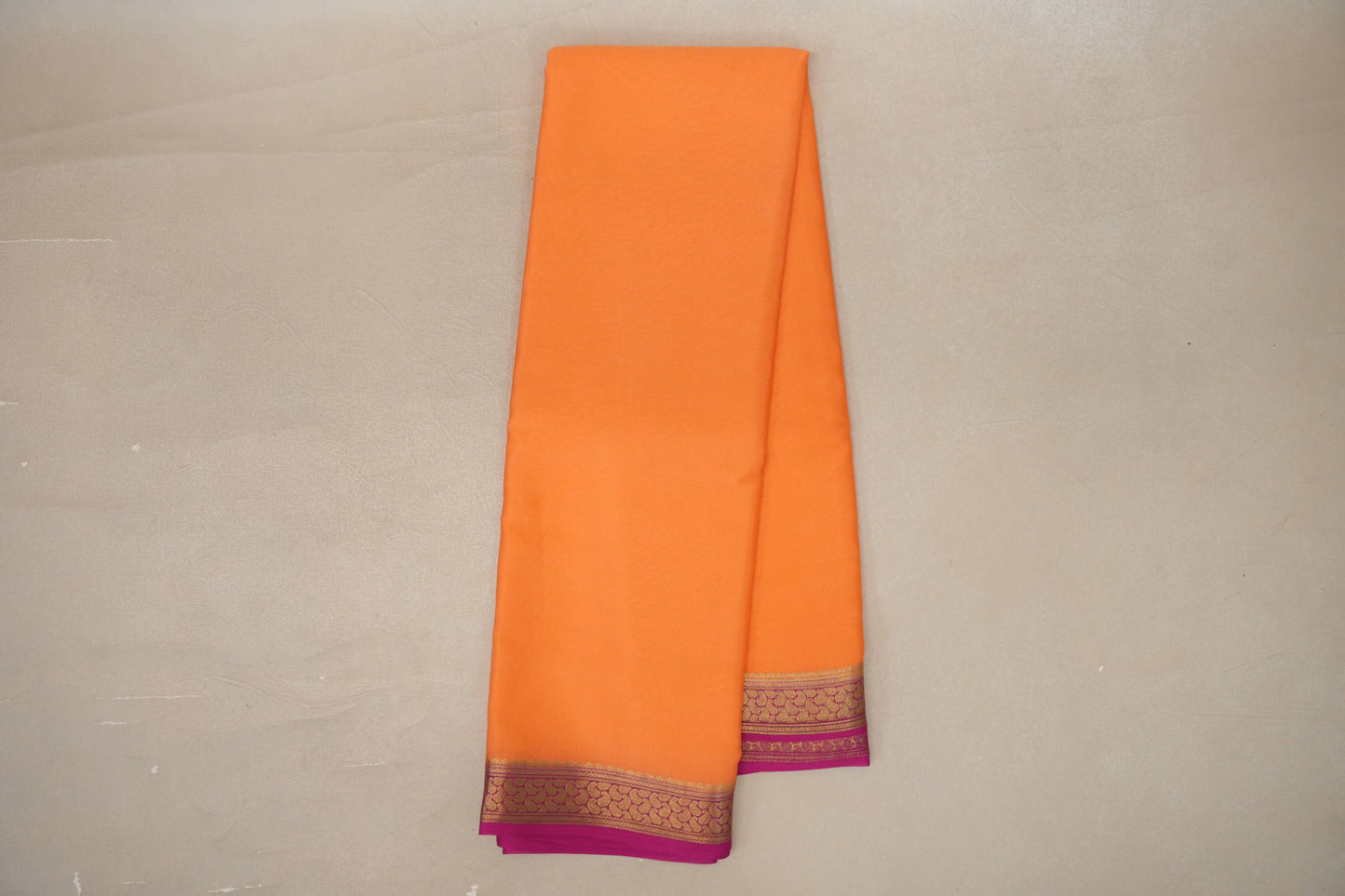 Light orange with Pink Mysore Silk Saree SS9437