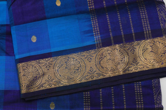 Checked vintage silk cotton saree