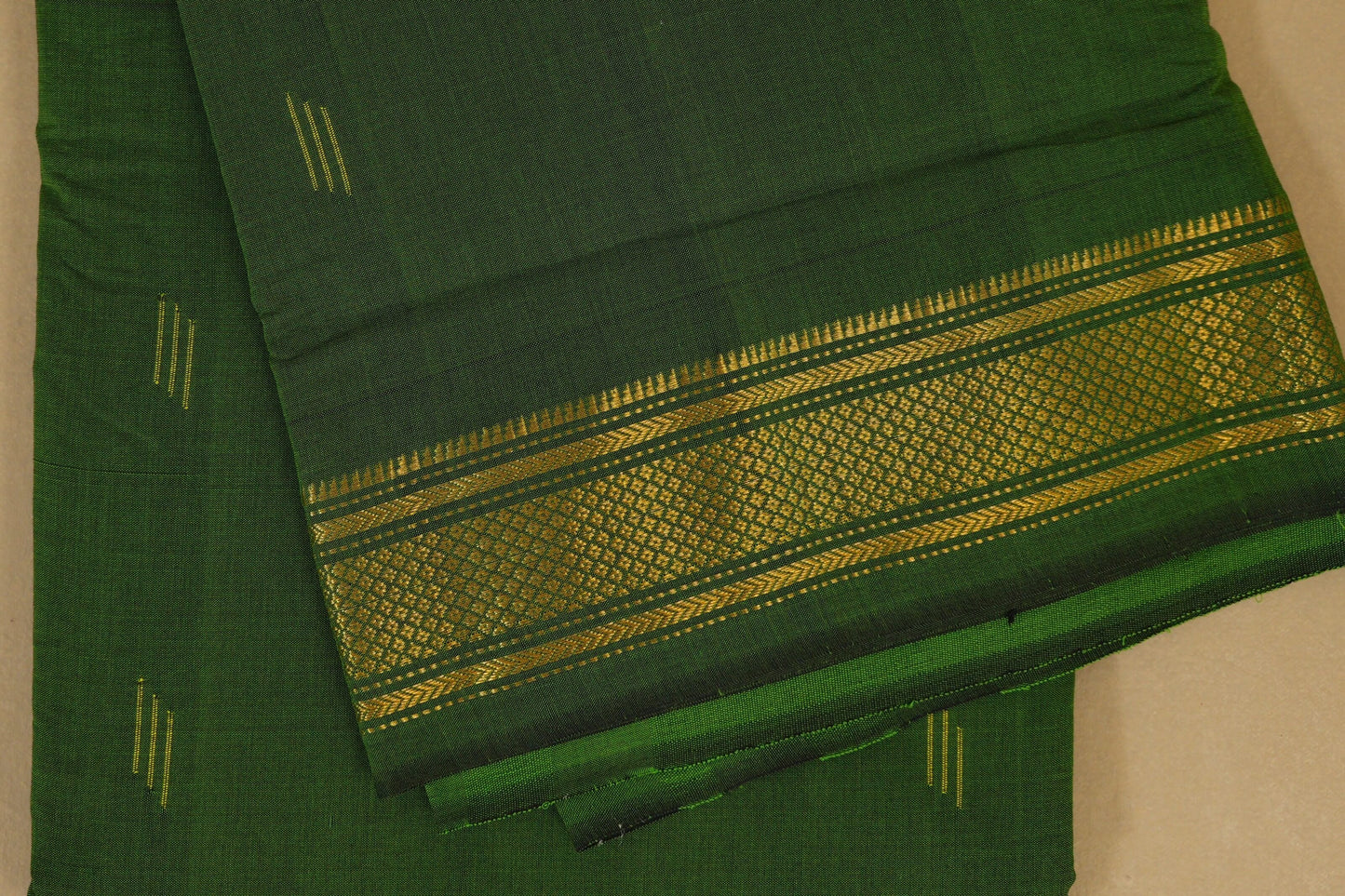 Green Paithani Cotton Saree border