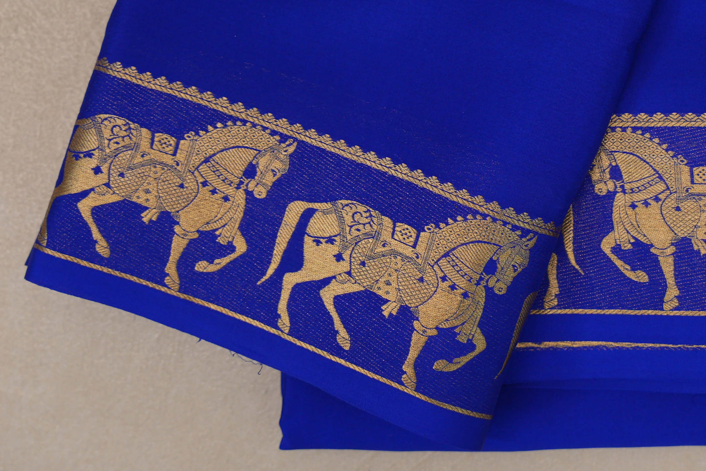 Royal Blue Mysore Silk Saree self border