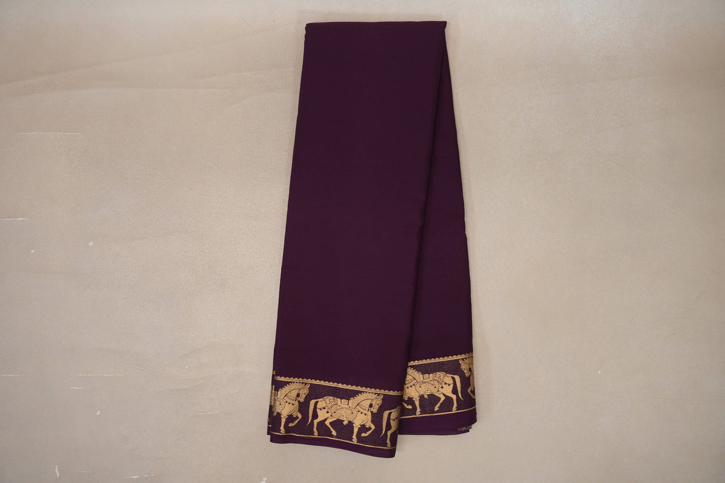 Deep Plum with Self Borders Mysore Silk Saree SS9478
