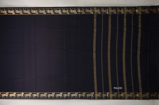 Black with Self Borders Mysore Silk Saree SS9481