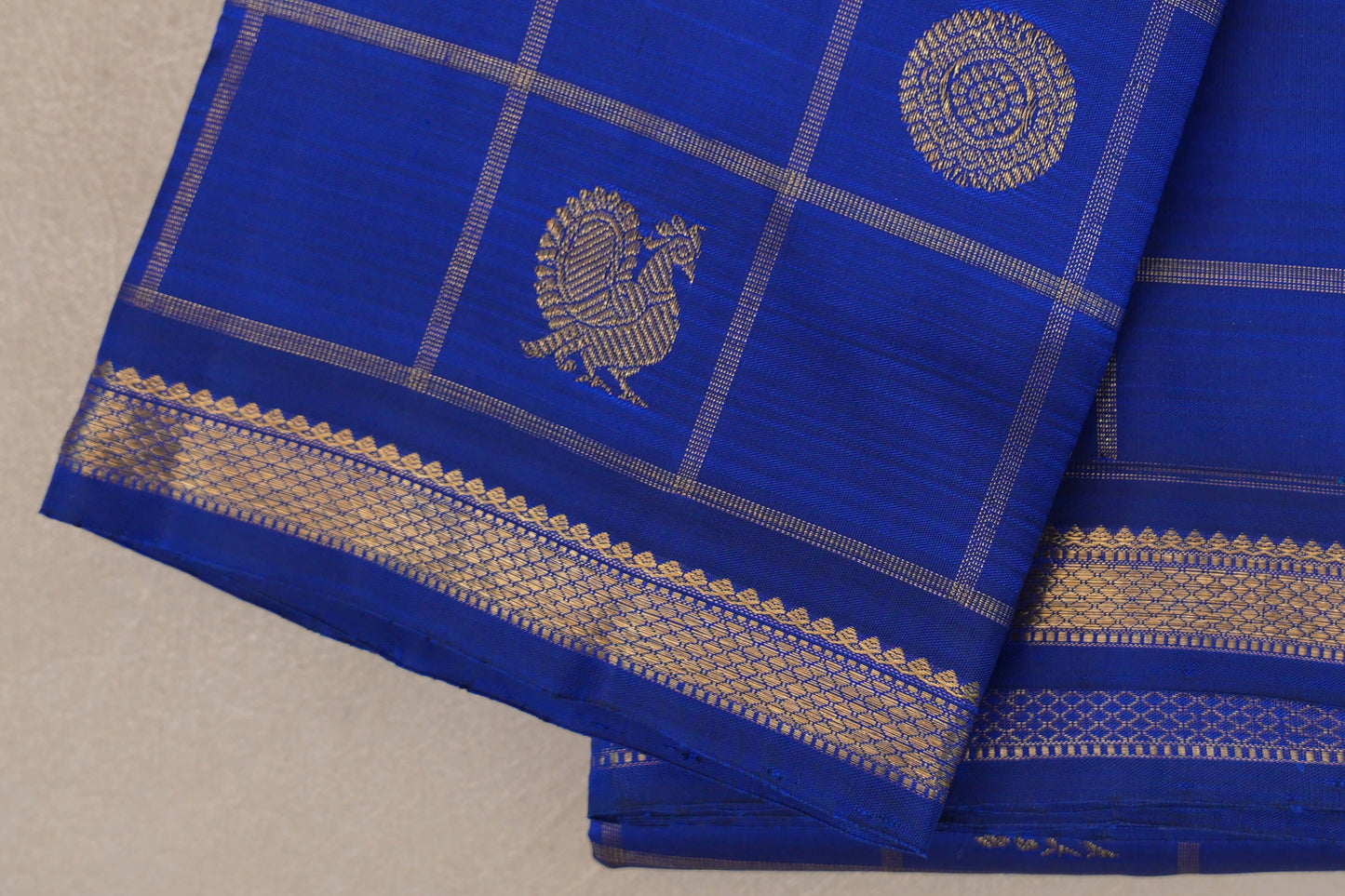 Classic Blue Vintage Heirloom Kanjivaram Silk Saree border