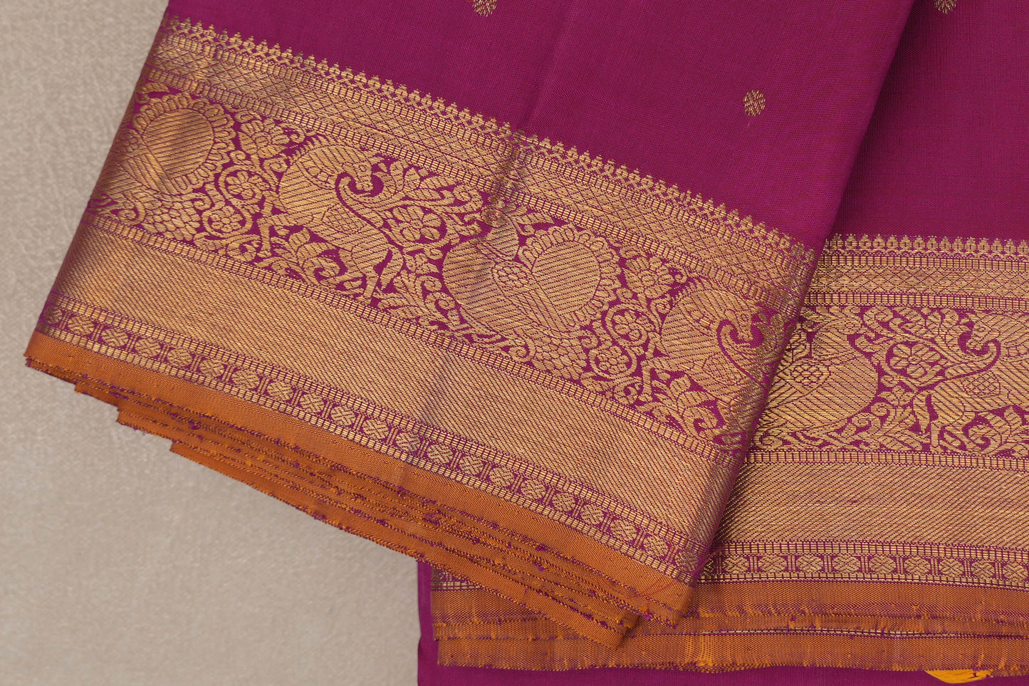 Rani Pink Vintage Heirloom Kanjivaram Silk Saree border