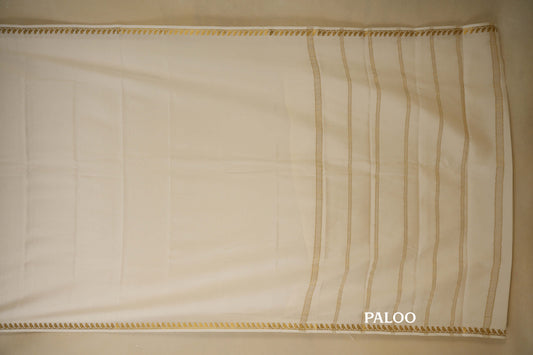 Off-White Mysore Silk Saree paloo
