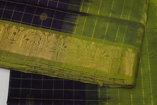 Online checked nine and half yards madisar silk cotton saree