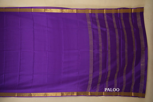 Purple Mysore Silk Saree paloo