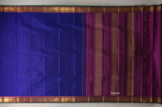 Deep Blue with deep magenta Vintage Kanjivaram Silk Saree SS9552