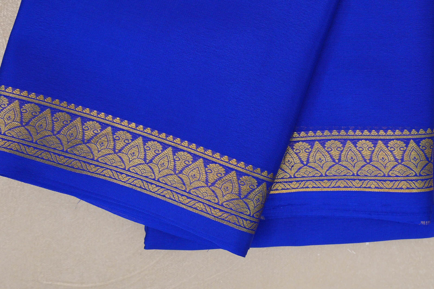 Royal Blue Mysore Silk Saree border