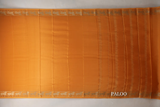 Oil Mustard Mysore Silk Saree paloo