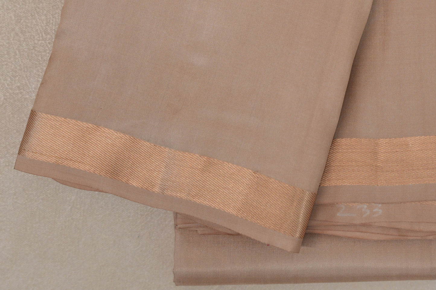 Dark Beige Light Weight Kanjivaram Silk Saree SS9629