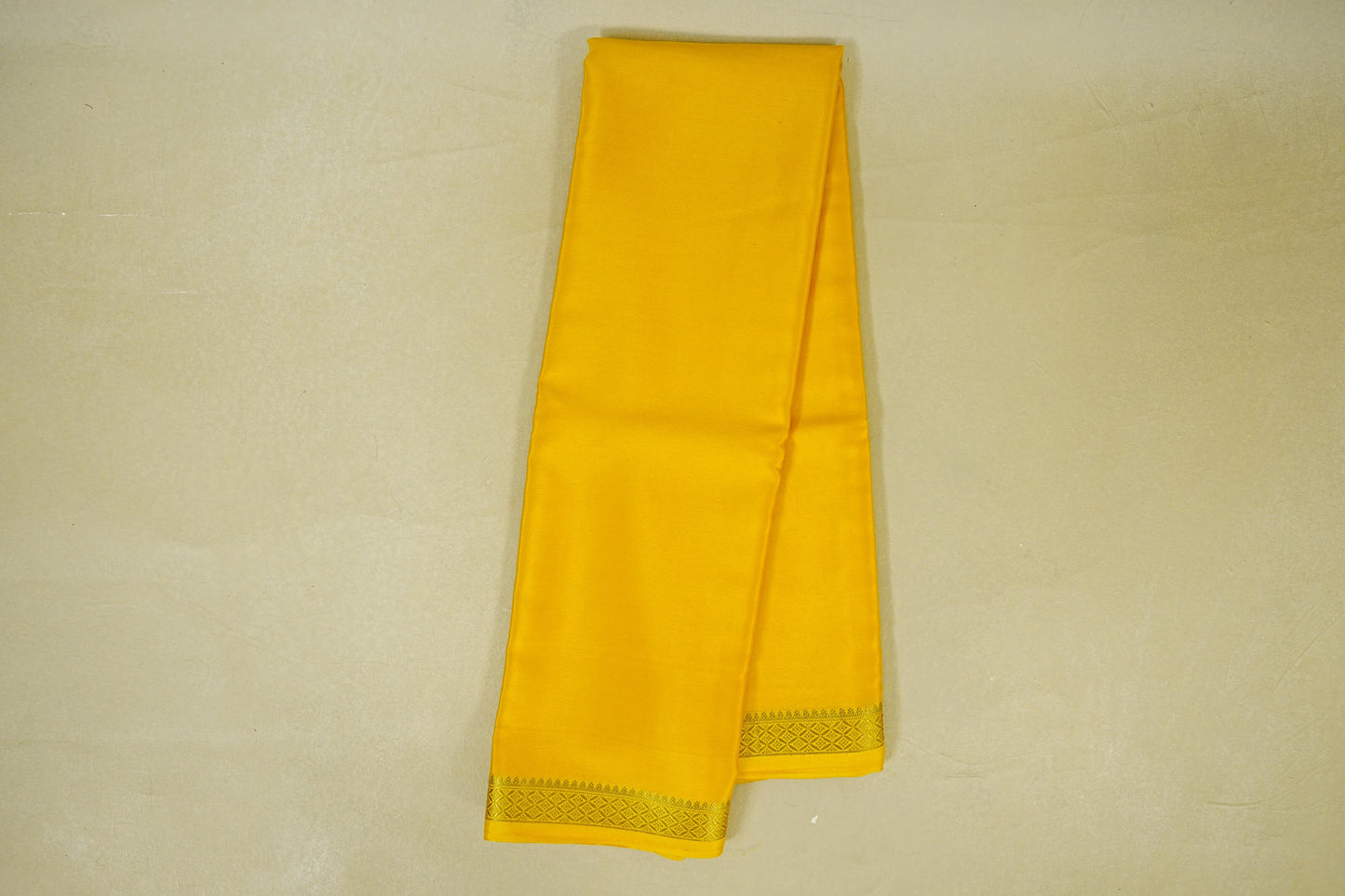 Bright Yellow Mysore Silk Saree by Shreenivas Silks