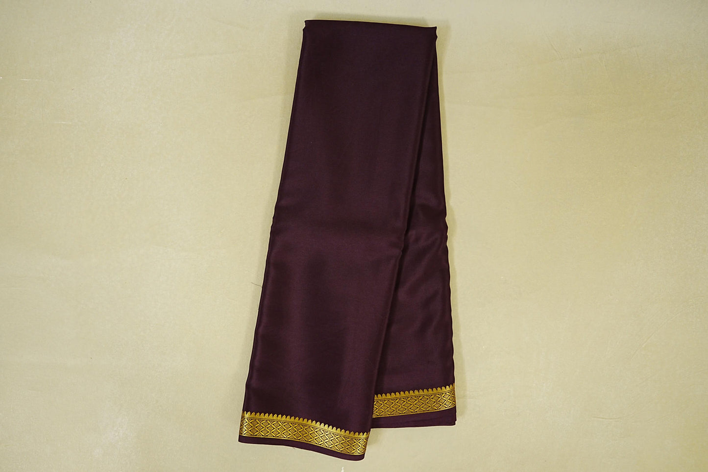 Deep wine Purple Mysore Silk Saree