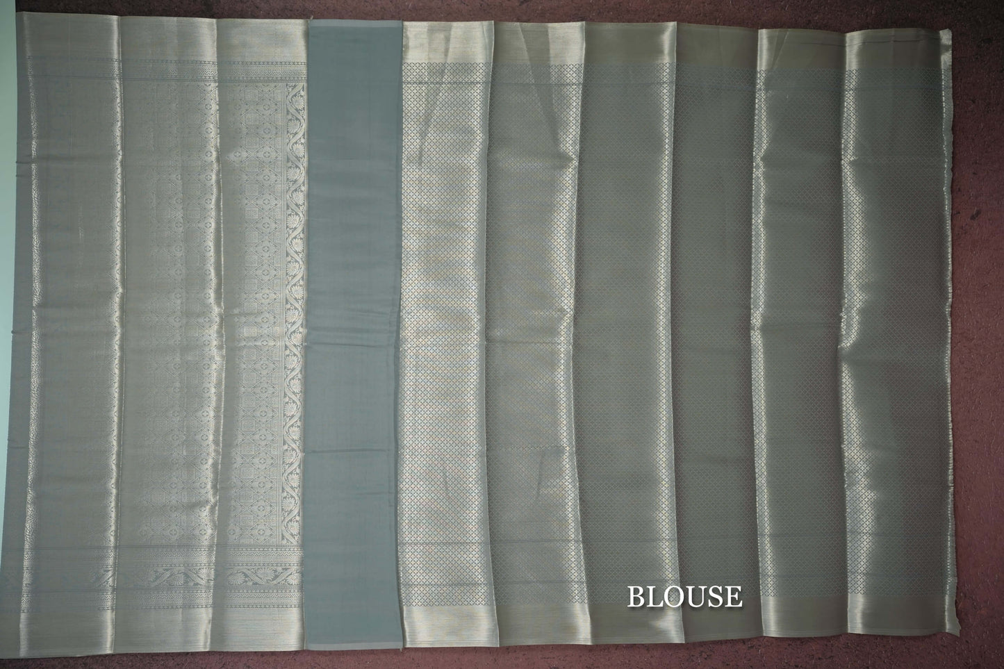 Blue/Grey semi silk saree blouse