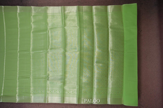 Parrot Green semi silk saree paloo