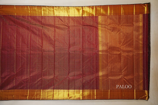 Maroon Zari Checks Vintage Kanjivaram Silk Saree paloo